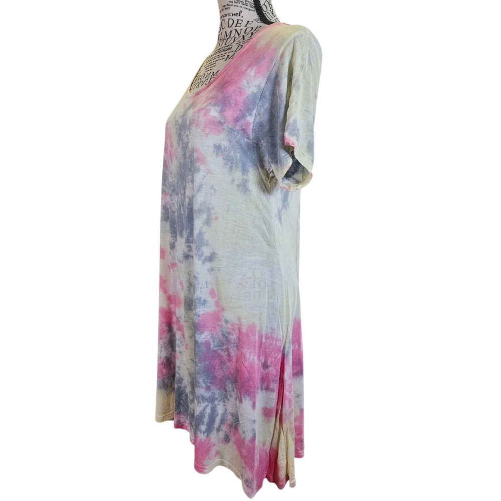 Kiwi Pink Tie-Dye Lounge Dress Or Cover-up - Picture 4 of 6